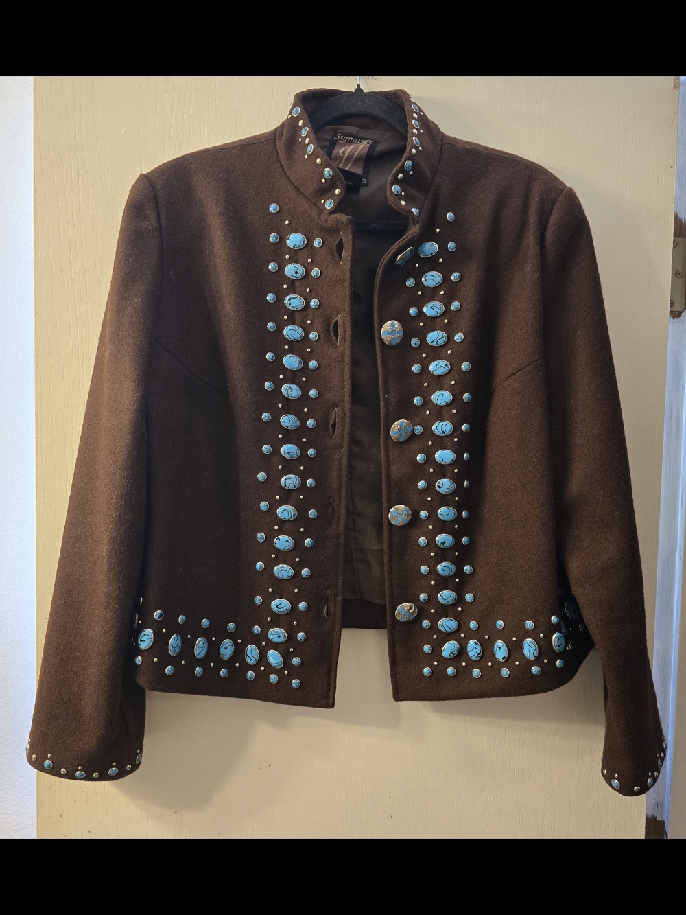 Gorgeous Vintage Signature Gordan & James Jacket with Turquoise Accents